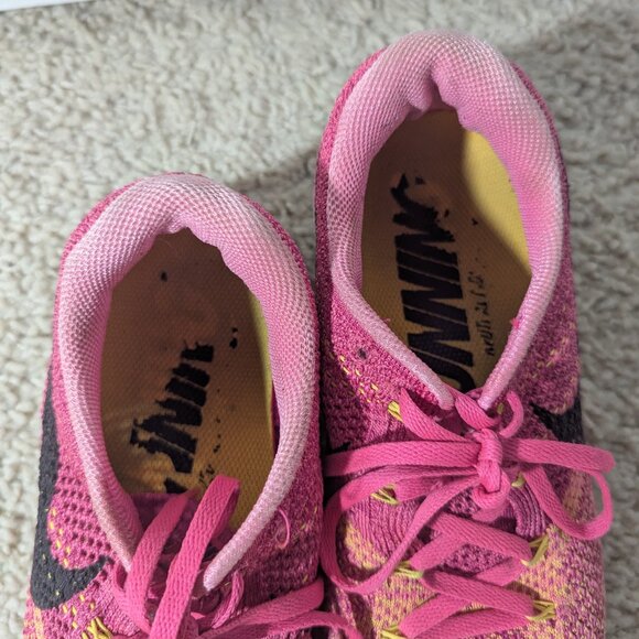 Nike Flyknit Lunar 3 Pink Blast heavy wear Size 10 - Picture 4 of 7